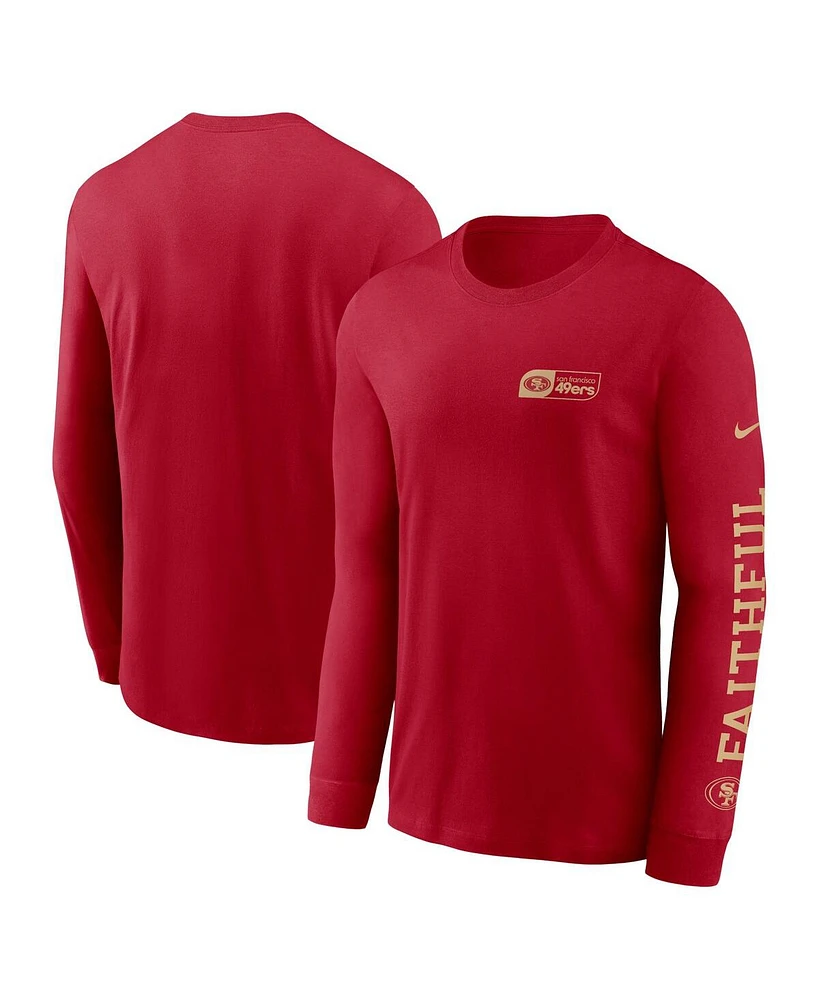 Nike Men's Scarlet San Francisco 49ers All Out Long Sleeve T-Shirt