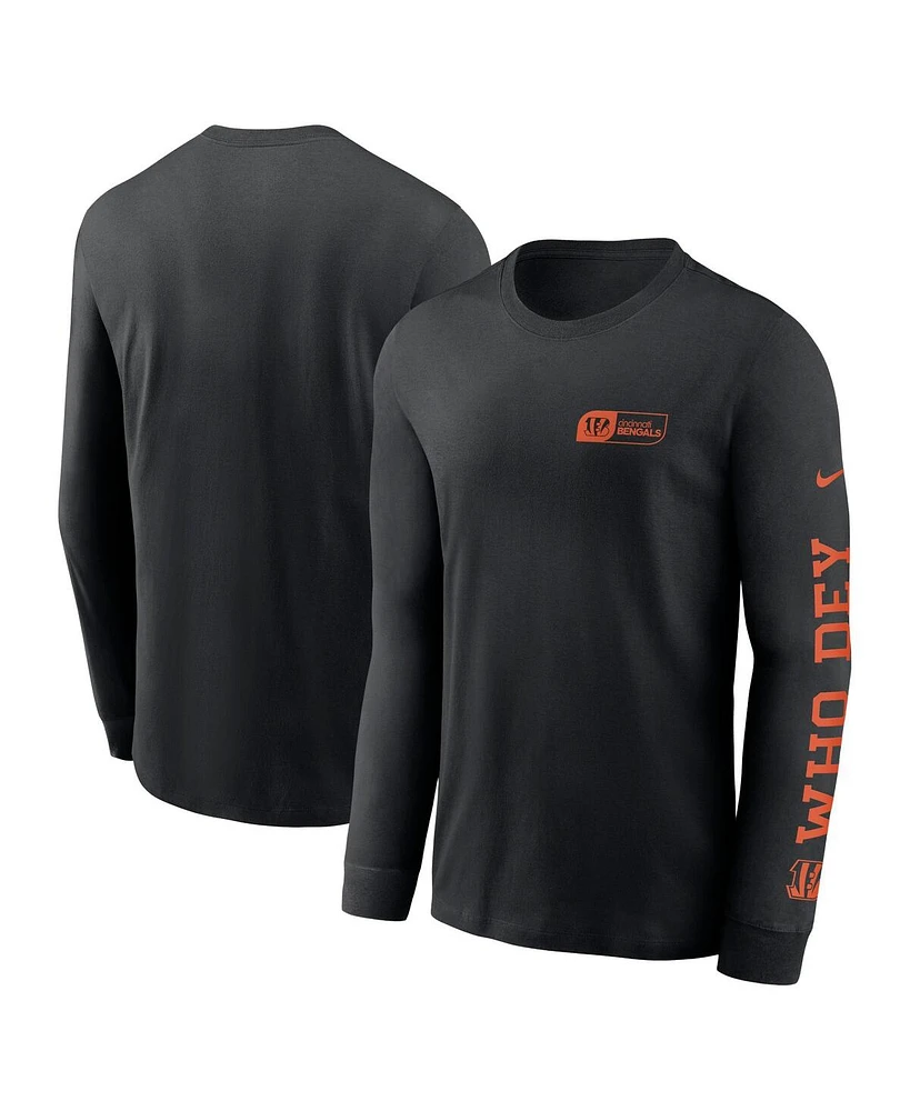 Nike Men's Black Cincinnati Bengals All Out Long Sleeve T-Shirt