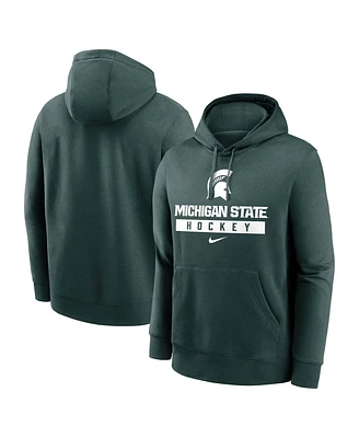 Nike Men's Green Michigan State Spartans Hockey Stack Fleece Pullover Hoodie