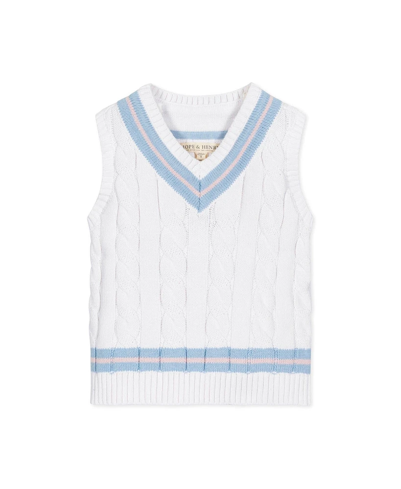 Hope & Henry Baby Boys Organic V-Neck Cricket Sweater Vest