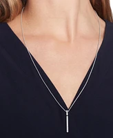 Tommy Hilfiger Linear Logo Bar Necklace, 26" + 2" extender