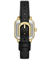 Kate Spade New York Women's Gracie Square Three-Hand Black Leather Watch, 25mm