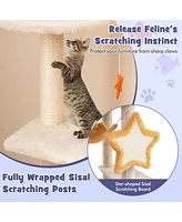 Gymax 63'' Tall Cat Tree Cute 8-Layer Cat Tower w/ 2 Perches Condo Sisal Scratching Posts