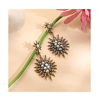 Sohi Crystal Rays Drop Earrings