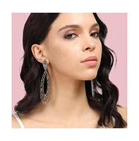Intricate Oval Rose Drop Earrings