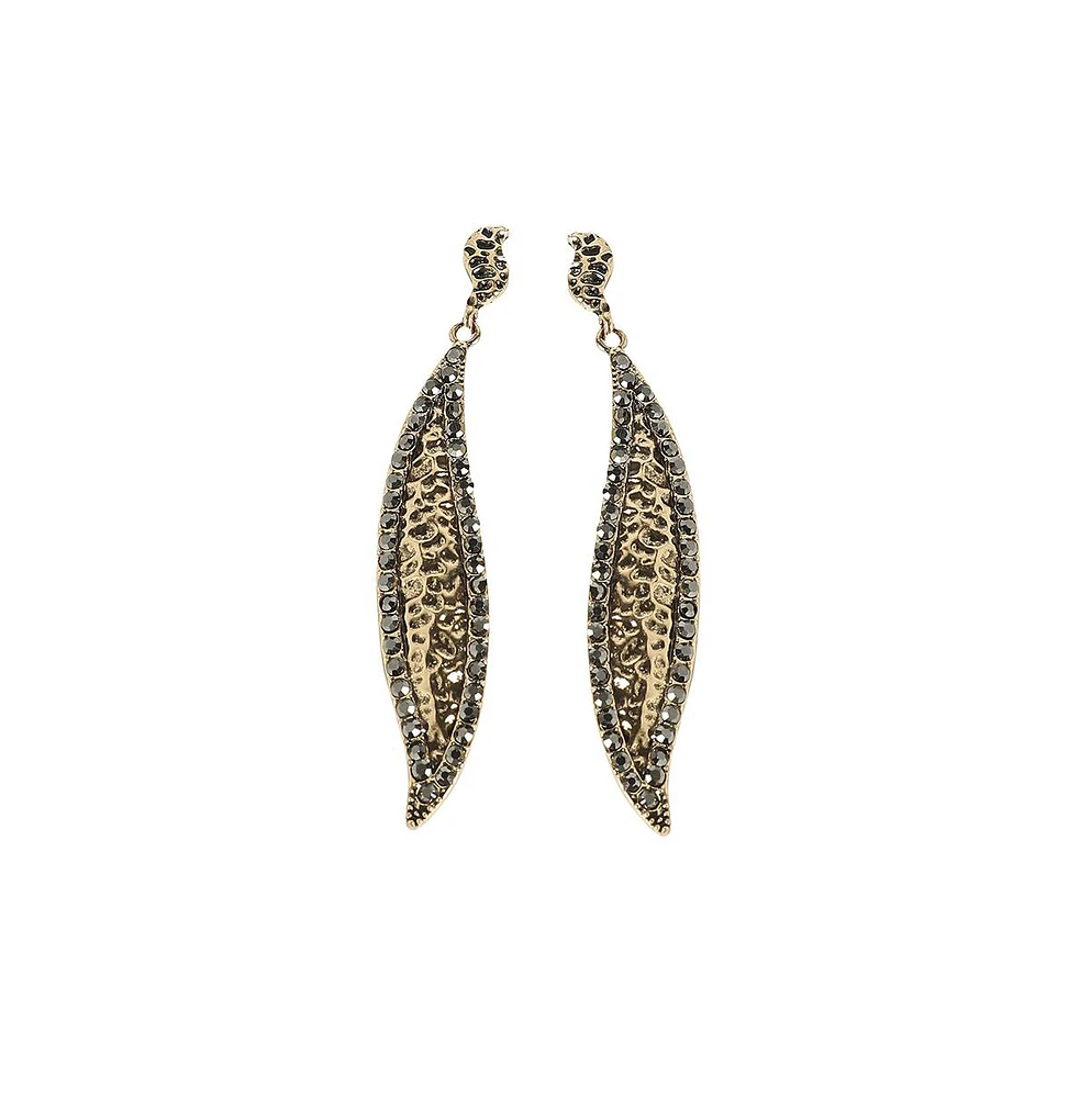 Sohi Embellished Rhombus Swirl Drop Earrings