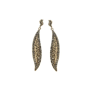 Sohi Embellished Rhombus Swirl Drop Earrings