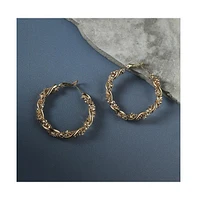 Beaded Twist Hoop Earrrings