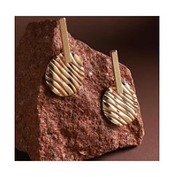 Sohi Metallic Textured Drop Earrings