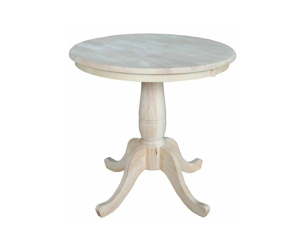 Slickblue Round Unfinished Dining Table with Pedestal Base for Customizable and Dining Spaces