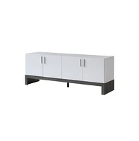 Slickblue Tv Entertainment Console with 2 Cabinets for Spacious and Organized Media Storage