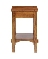Slickblue Telephone Stand with Slatted Side Panels for Compact Storage