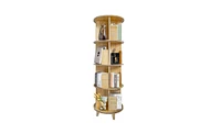 Slickblue 4-Layer Rotating Bookcase for Space-Saving and Convenient Storage