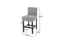 The Pop Home 26 Inch Grey Counter Stools (Set of 2) for Kitchen & Home Bar-The Pop Home