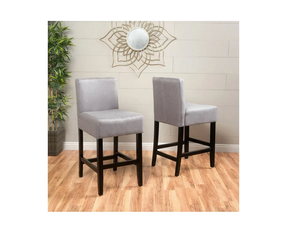 The Pop Home 26 Inch Grey Counter Stools (Set of 2) for Kitchen & Home Bar-The Pop Home