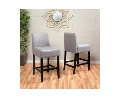 The Pop Home 26 Inch Grey Counter Stools (Set of 2) for Kitchen & Home Bar-The Pop Home