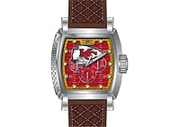 Invicta Men's 45089 Nfl Kansas City Chiefs Quartz Multifunction Silver, Red, Yellow Dial Watch