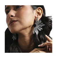 Metallic Flora Drop Earrings