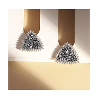 Sohi Crystal Cluster Triangle Stud Earrings