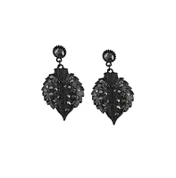 Sohi Embellished Leaf Drop Earrings