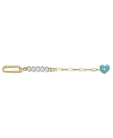 GiGiGirl 14K Gold Plated Bracelet with Pearls and Enamel Heart Clasp