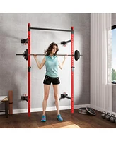 Soozier Folding Squat Rack with Pull Up Bar, 1000 Pounds Capacity