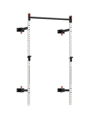 Soozier Folding Squat Rack with Pull Up Bar, 1000 Pounds Capacity,