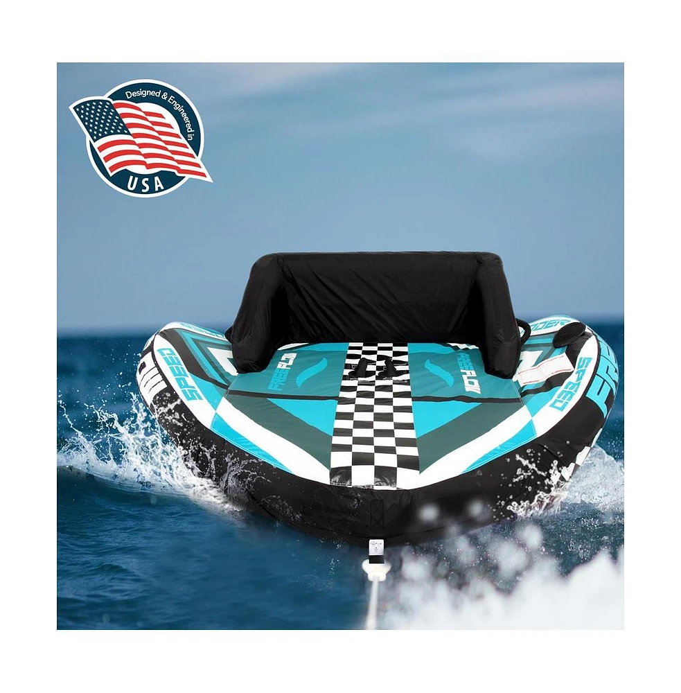 SereneLife Inflatable Towable Tube With Front Tow Point & Stabilizer Walls - 2-Person Capacity