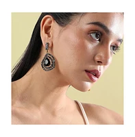 Sohi Embellished Lined Teardrop Earrings