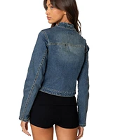 Edikted Women's Double Buckle Denim Jacket