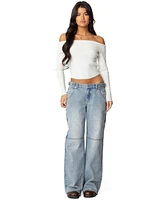 Edikted Women's Shai Low Rise Carpenter Jeans