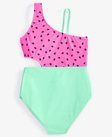 Breaking Waves Big Girls Watermelon One-Piece Swimsuit