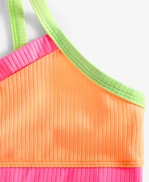 Breaking Waves Big Girls 2-Pc. Colorblocked Swimsuit
