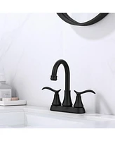 Slickblue Bathroom Faucet with Pop-Up Drain and Supply Hoses for Easy Installation and Functionality