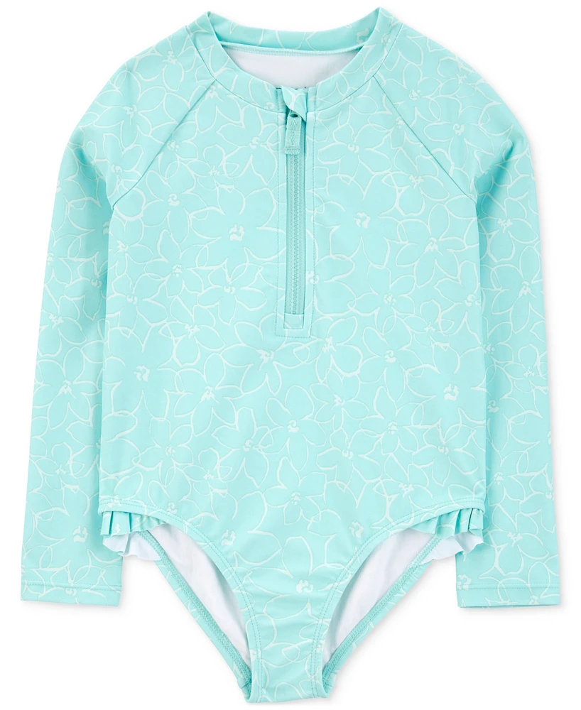 Carter's Toddler Girls Rash Guard One-Piece Swimsuit