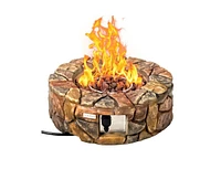 Slickblue 40,000 Btu Outdoor Circle Stone Gas Propane Fire Pit