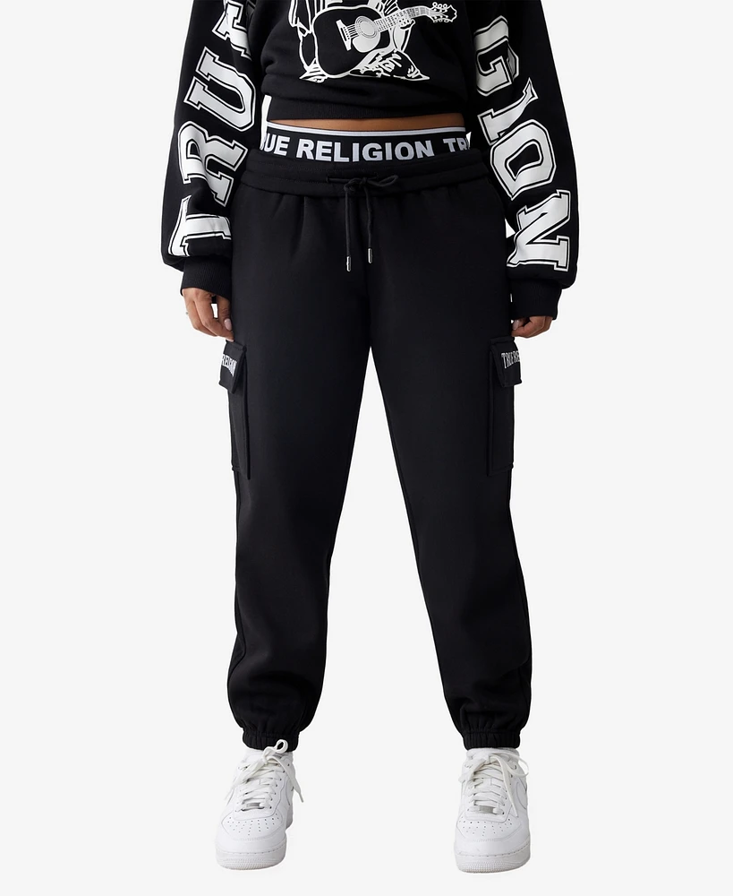 True Religion Women's Branded Boyfriend Jogger Pants