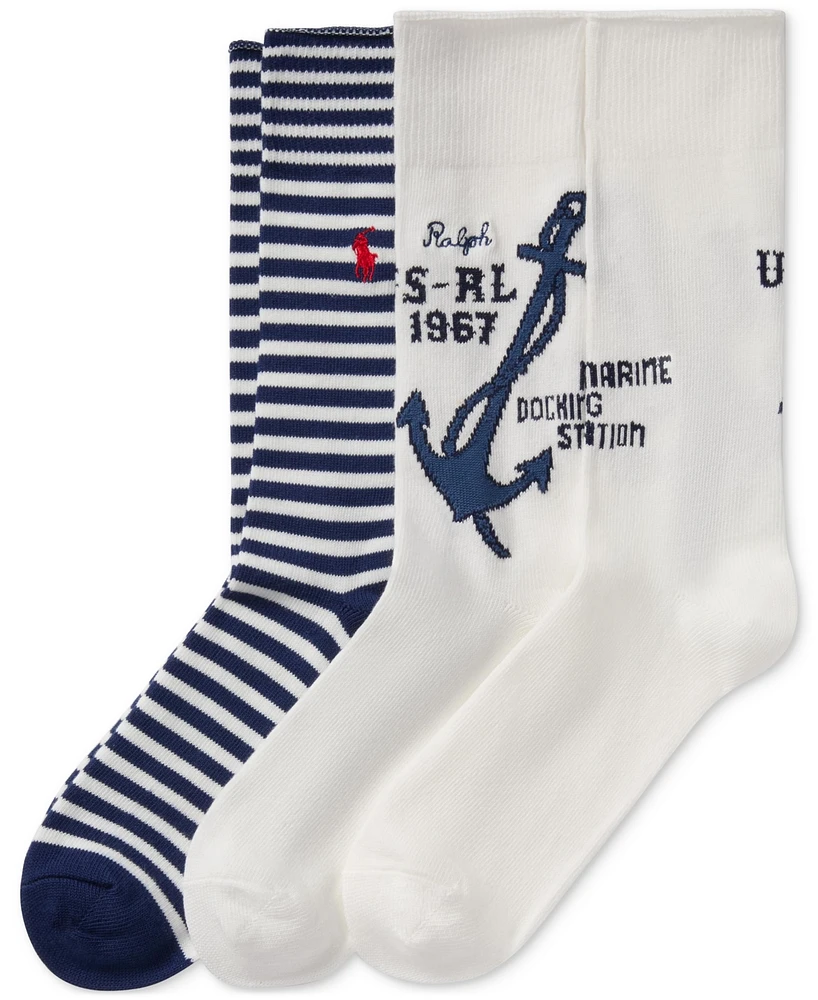 Polo Ralph Lauren Men's 2-Pk. Rl Anchor Slack Socks