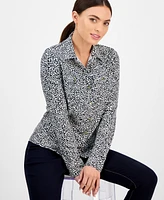 I.n.c. International Concepts Petite Printed Utility Shirt, Exclusively at Macy's