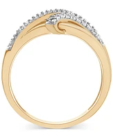 Diamond Multirow Crossover Bypass Ring (1/3 ct. t.w.) in 10k Gold