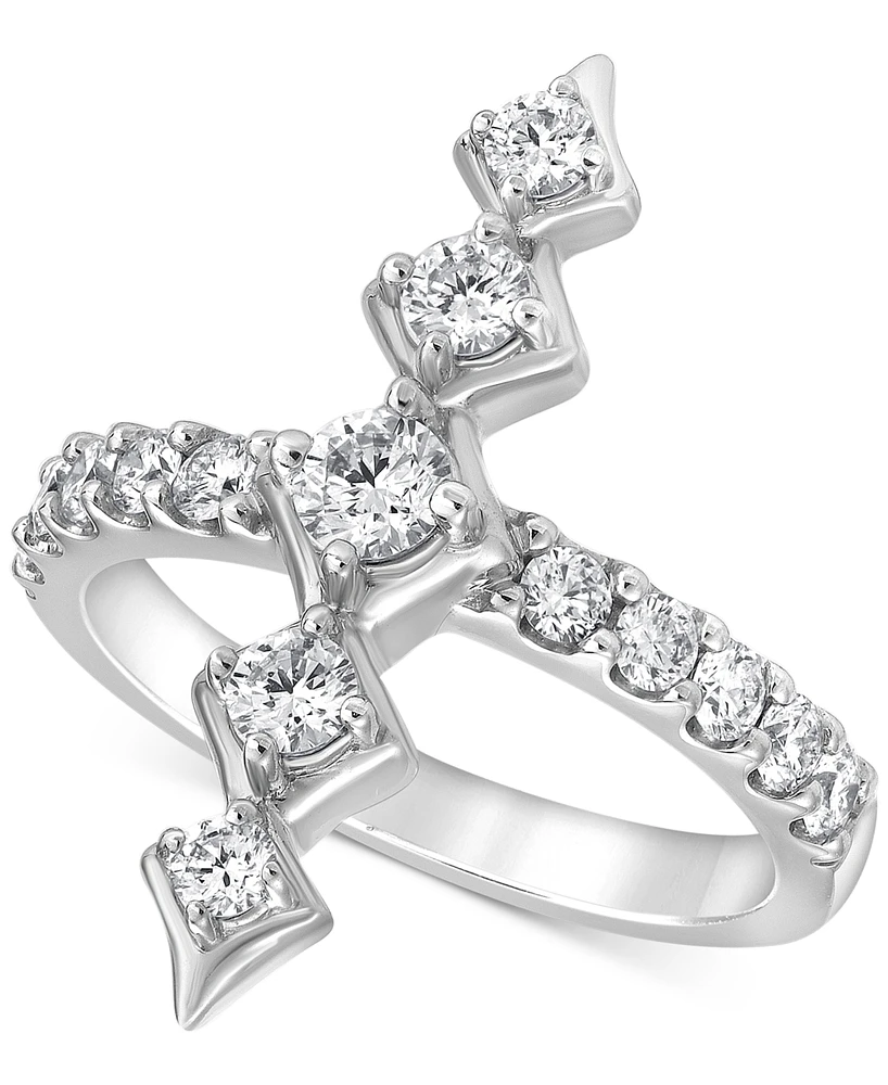 Diamond Vertical Bar Statement Ring (1 ct. t.w.) in 14k White Gold