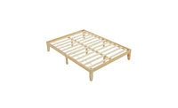 Slickblue Basic Wooden Bed Frame for Bedroom with Sturdy and Simple Design