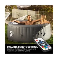 SereneLife 6-Seat Round Inflatable Hot Tub Spa with Led Lights & Remote Control