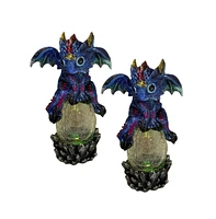 Fc Design "2-pc Set" 6.75"H Blue Dragon on Led Egg Figurine Statue Ornament Home Room Office Decor and Perfect Ideas for Housewarming, Holidays and Bi