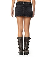 Edikted Women's Mia Studded Denim Mini Skirt