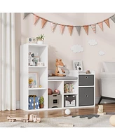 gaomon Toy Storage Organizer with Reading Nook 44.1in Width Kids Bookshelf