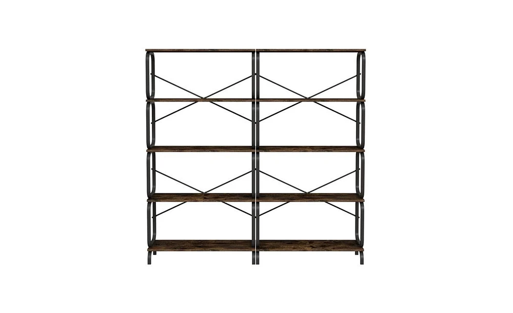 Slickblue 5-Tier Large Bookshelf for Stylish and Spacious Home Organization