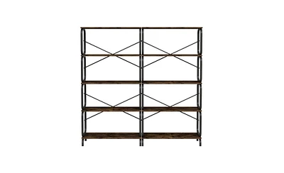 Slickblue 5-Tier Large Bookshelf for Stylish and Spacious Home Organization