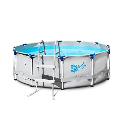 SereneLife Round Metal Frame Pool Set with Ladder & Filter Pump