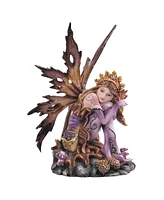 Fc Design "2-pc Set" 6"H Brown Winged Autumn Fairy with Pinecone Figurine Statue Ornament Home Room Office Decor and Perfect Ideas for Housewarming, H